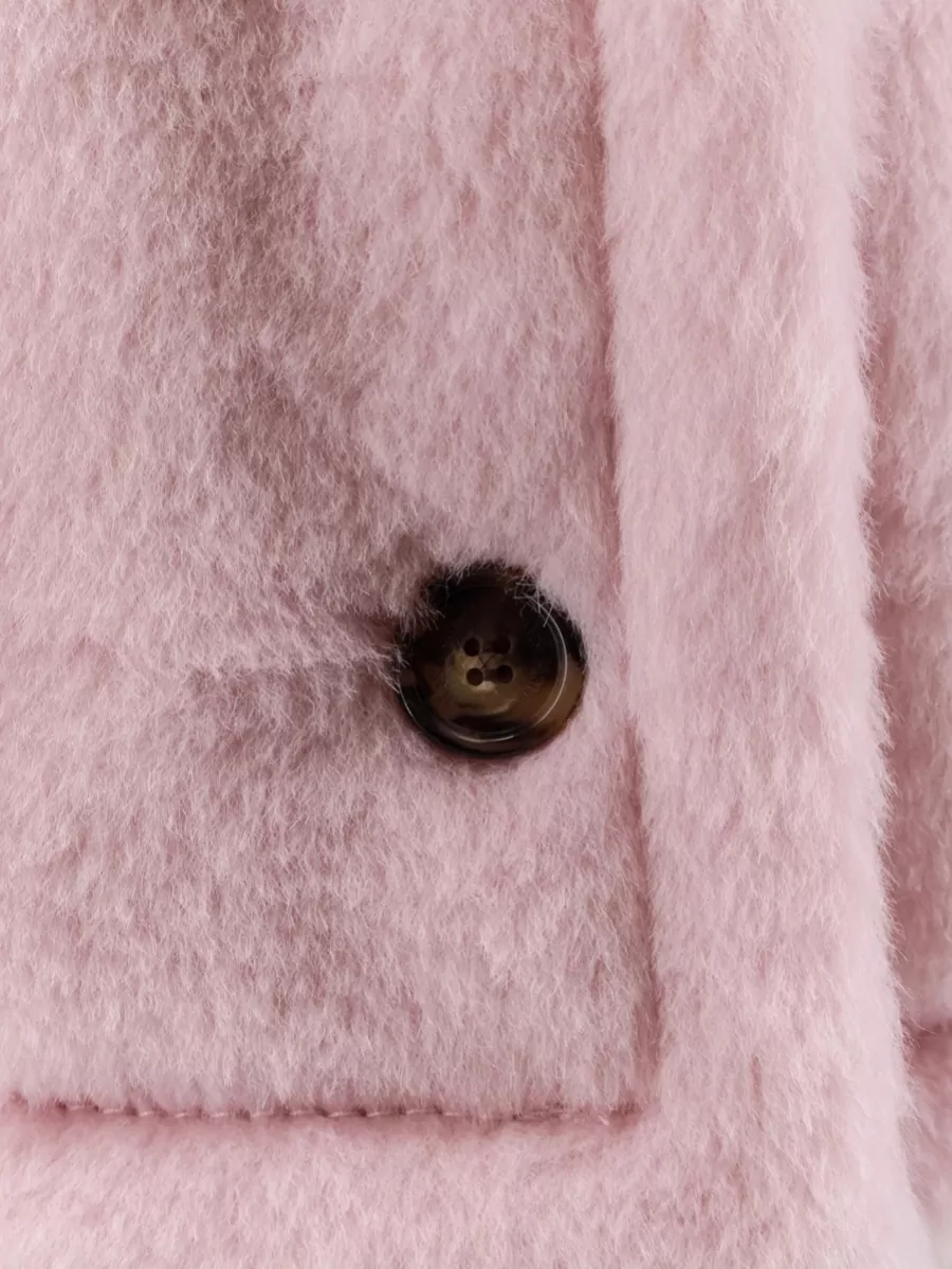 Max Mara Teddy Cape Kimono Sleeves Faux Fur