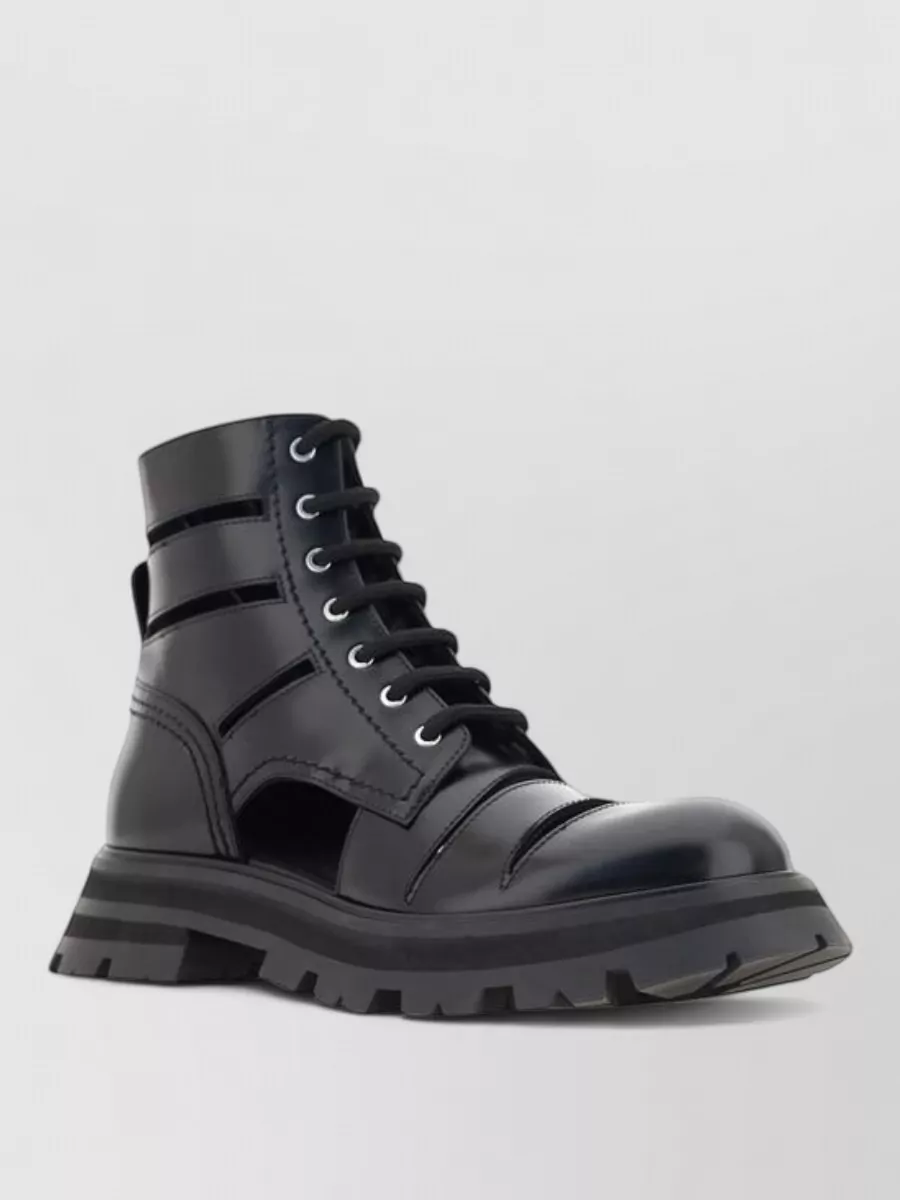 Alexander McQueen leather lace-up boots