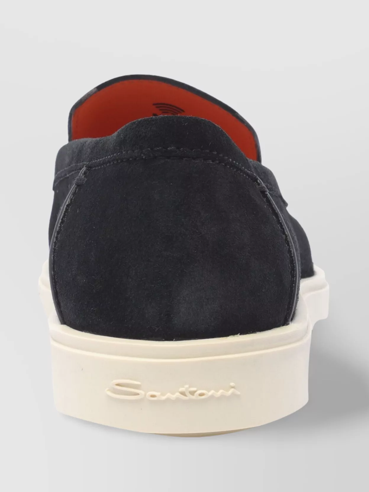 Santoni Loafers With Round Toe And Contrast Stitching