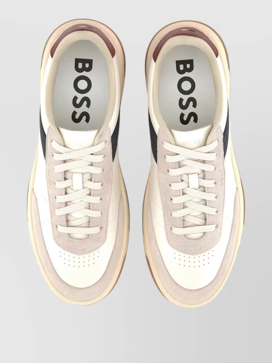 Boss Leather Lace-Up Sneakers