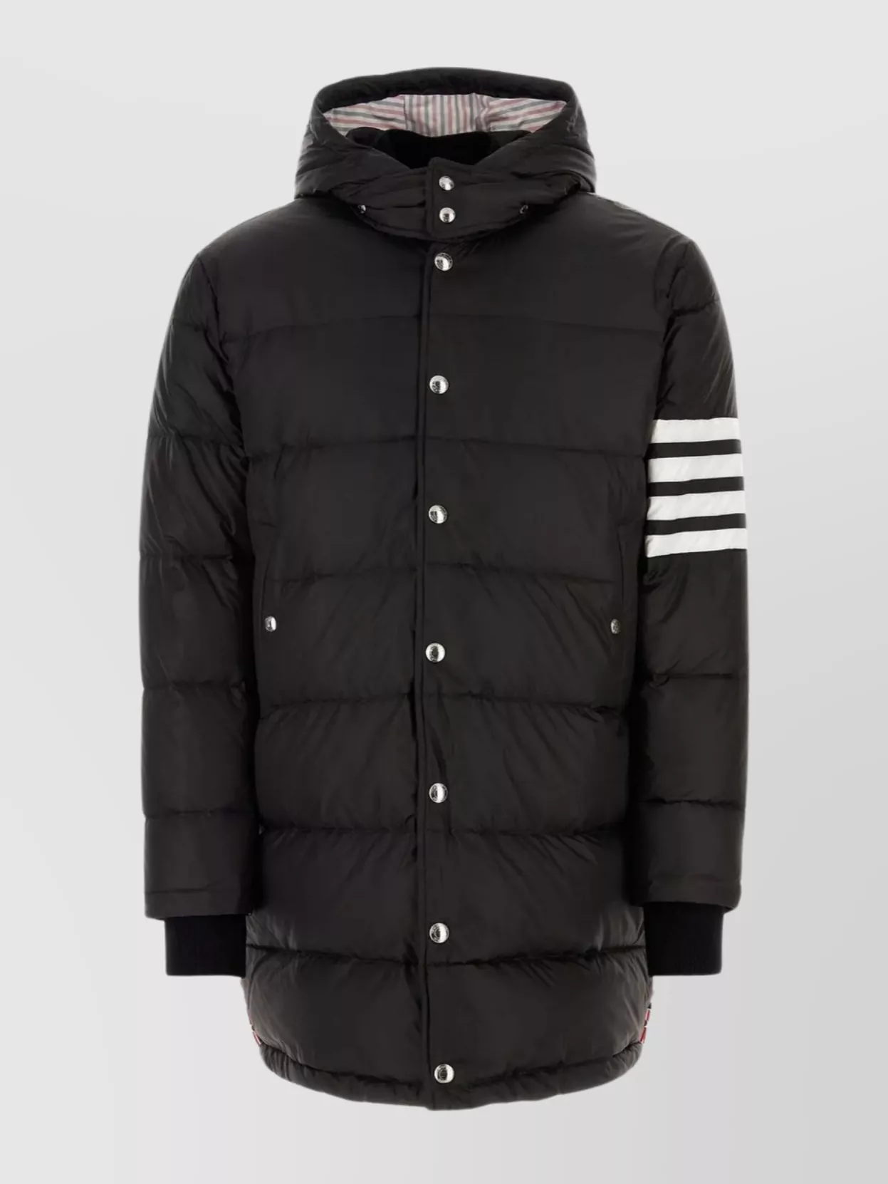 Shop Thom Browne Detachable Hood Nylon Down Jacket In Black