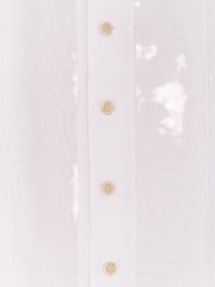 Brunello Cucinelli Linen Shirt Easy Cut Patch Pockets