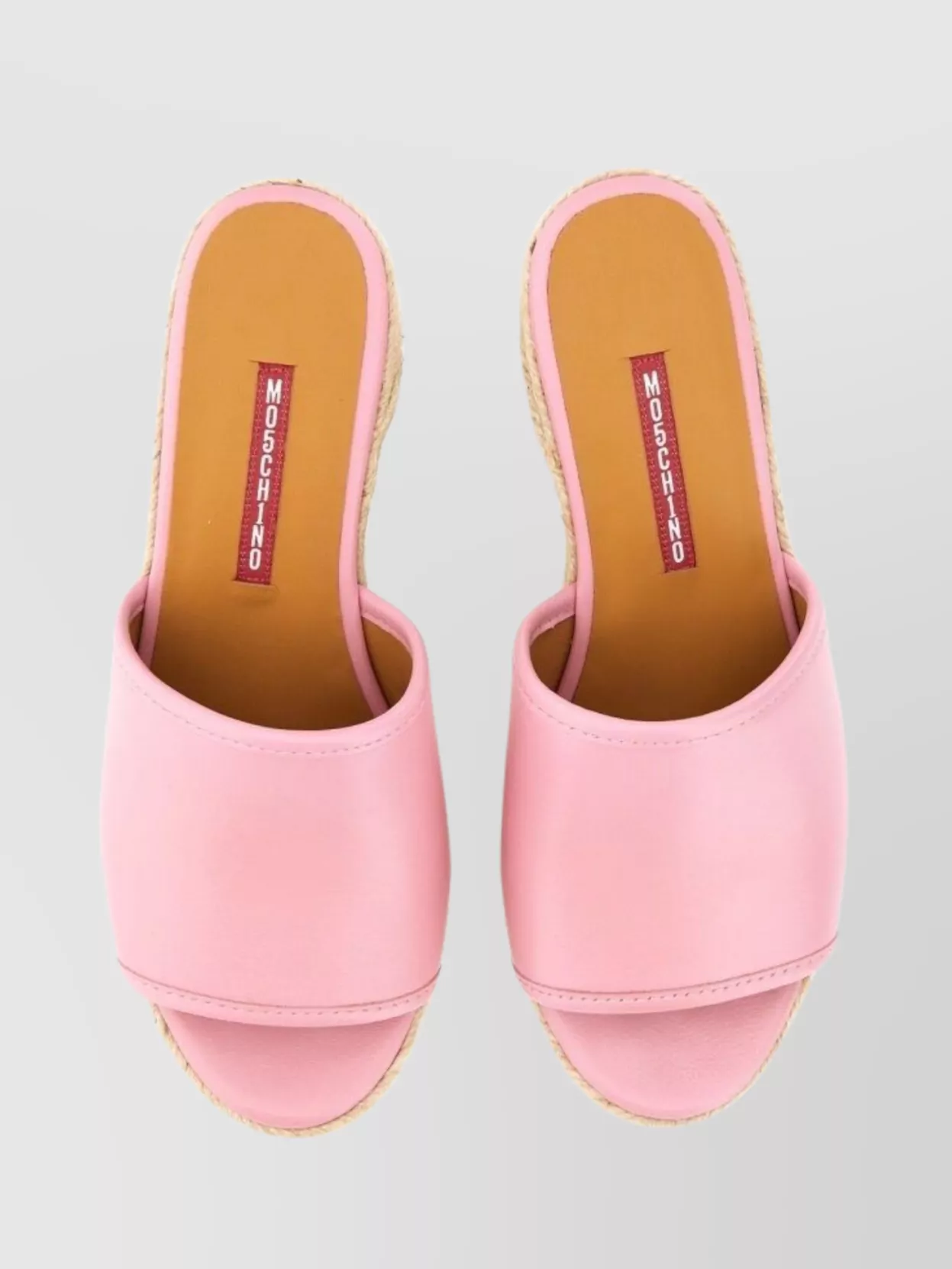 Moschino Block Heel Espadrille Sole Open Toe Sandals