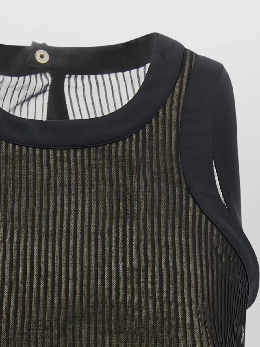 Sacai Pleated Sleeveless Chiffon Top