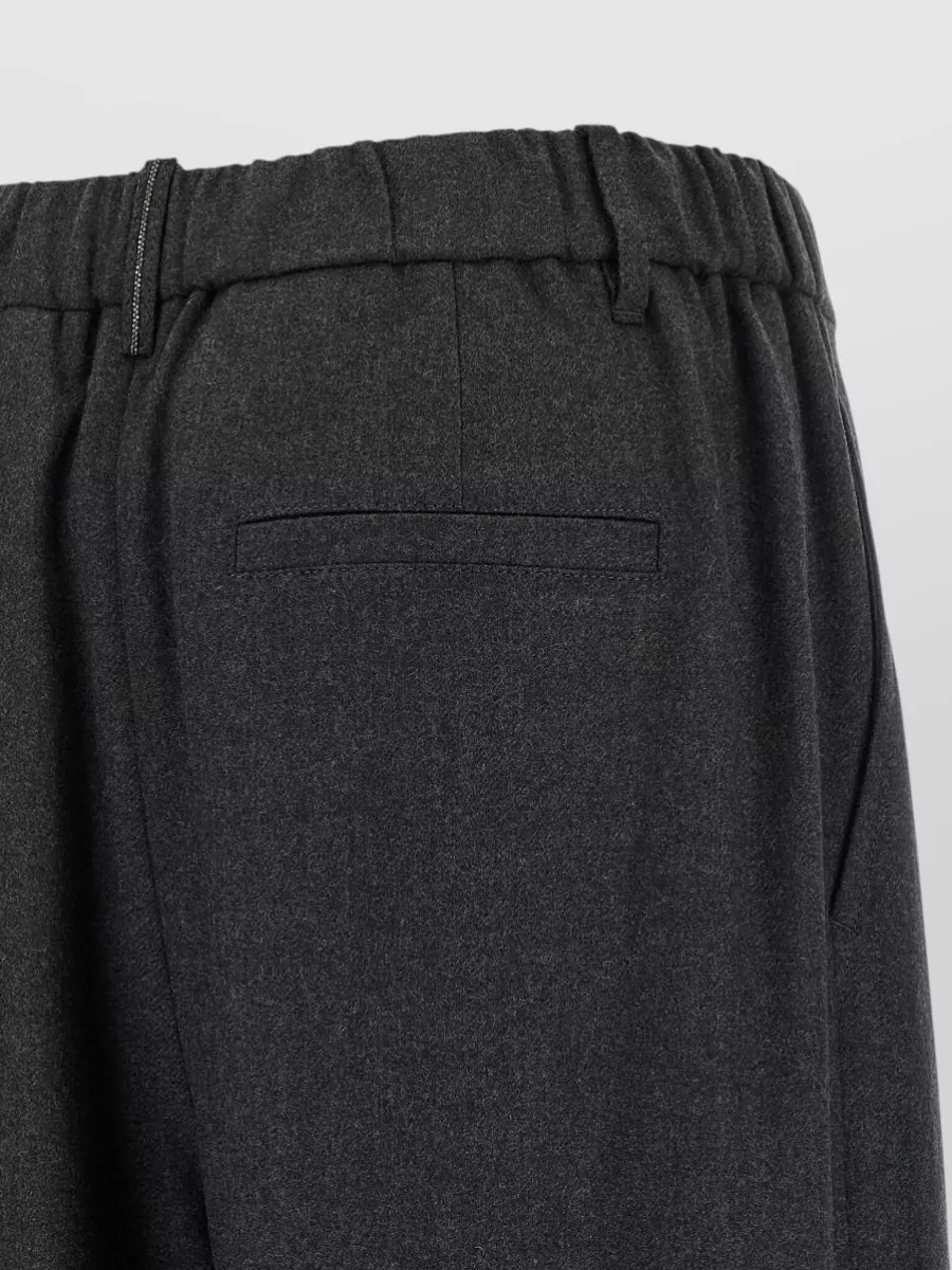 Brunello Cucinelli Wool High-Rise Pleated Tapered Trousers