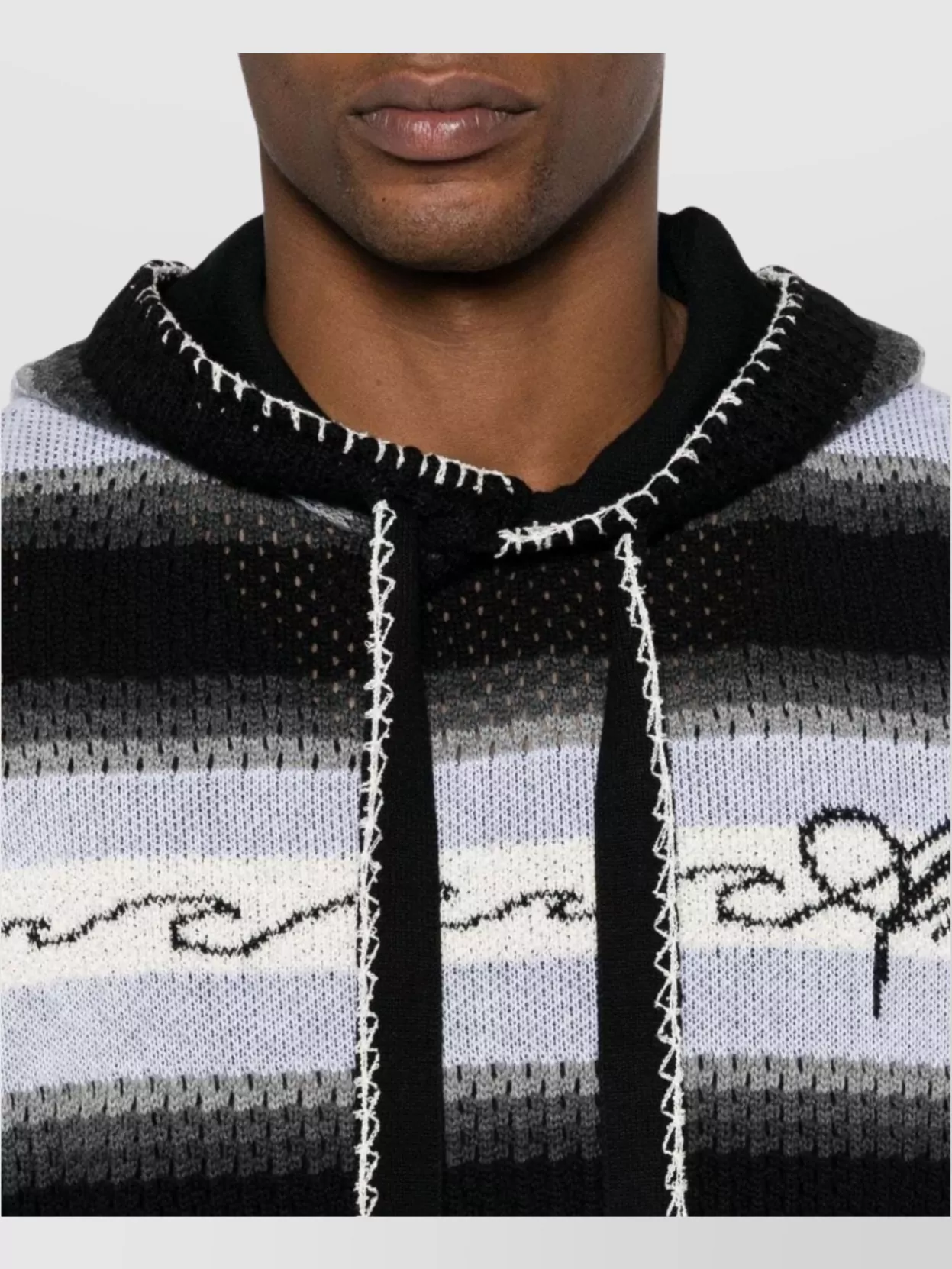 Amiri Striped Knit Hooded Sweater