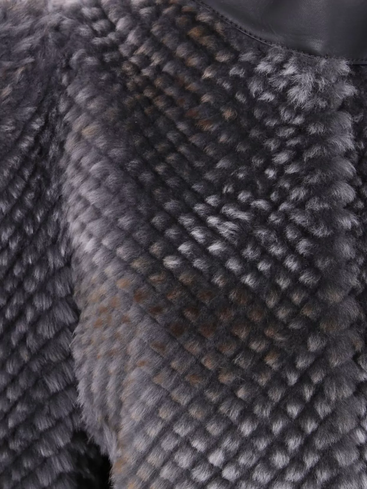 Giorgio Armani Textured Faux Fur Long Sleeve Jacket