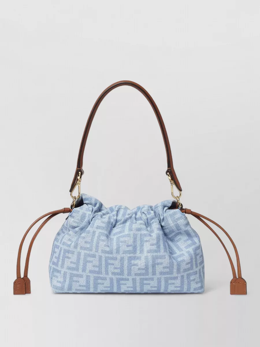 Fendi Mamma Baguette Medium Denim Bucket Bag