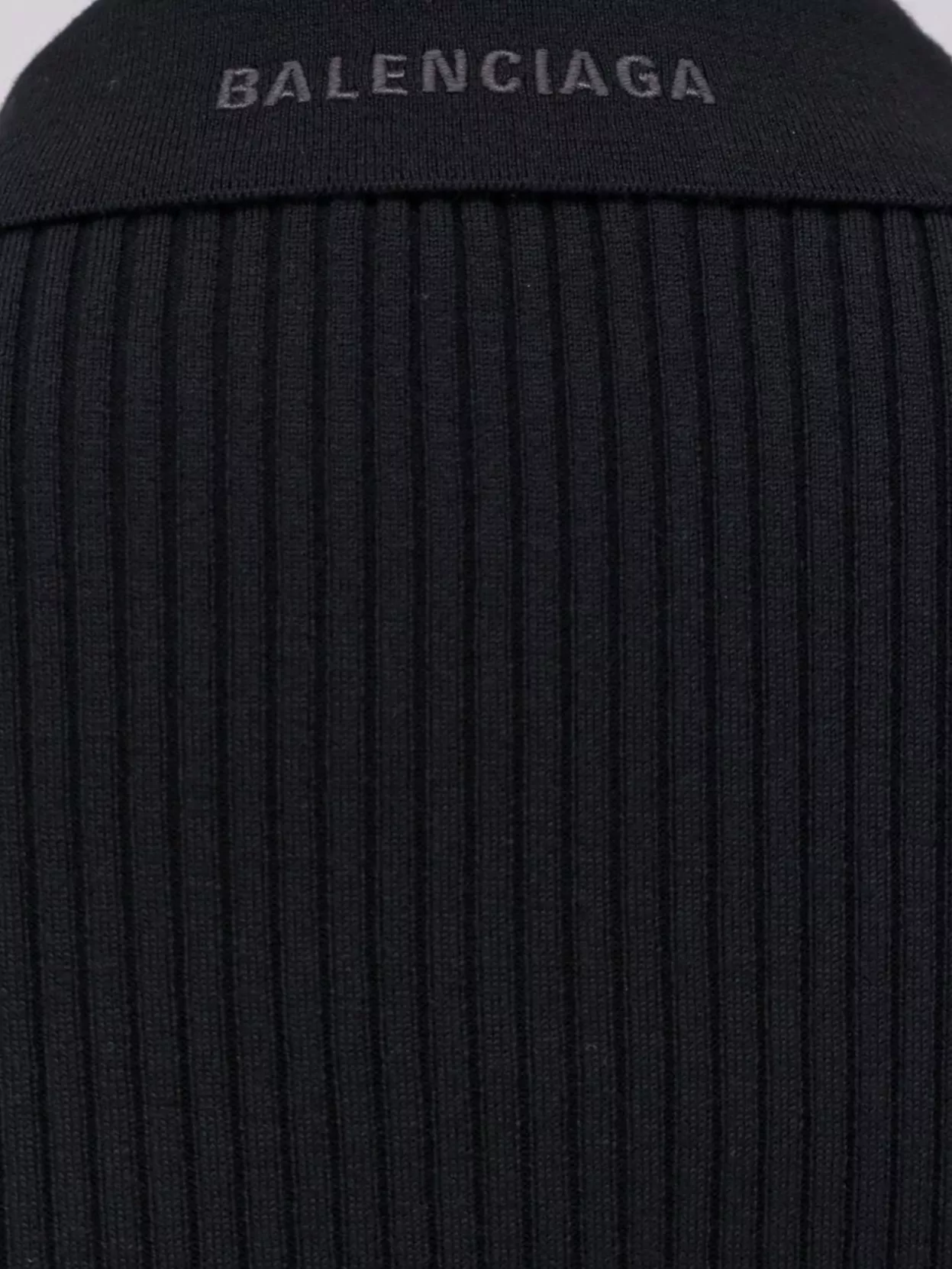 Balenciaga Wool Blend Mini Dress With Ribbed Texture