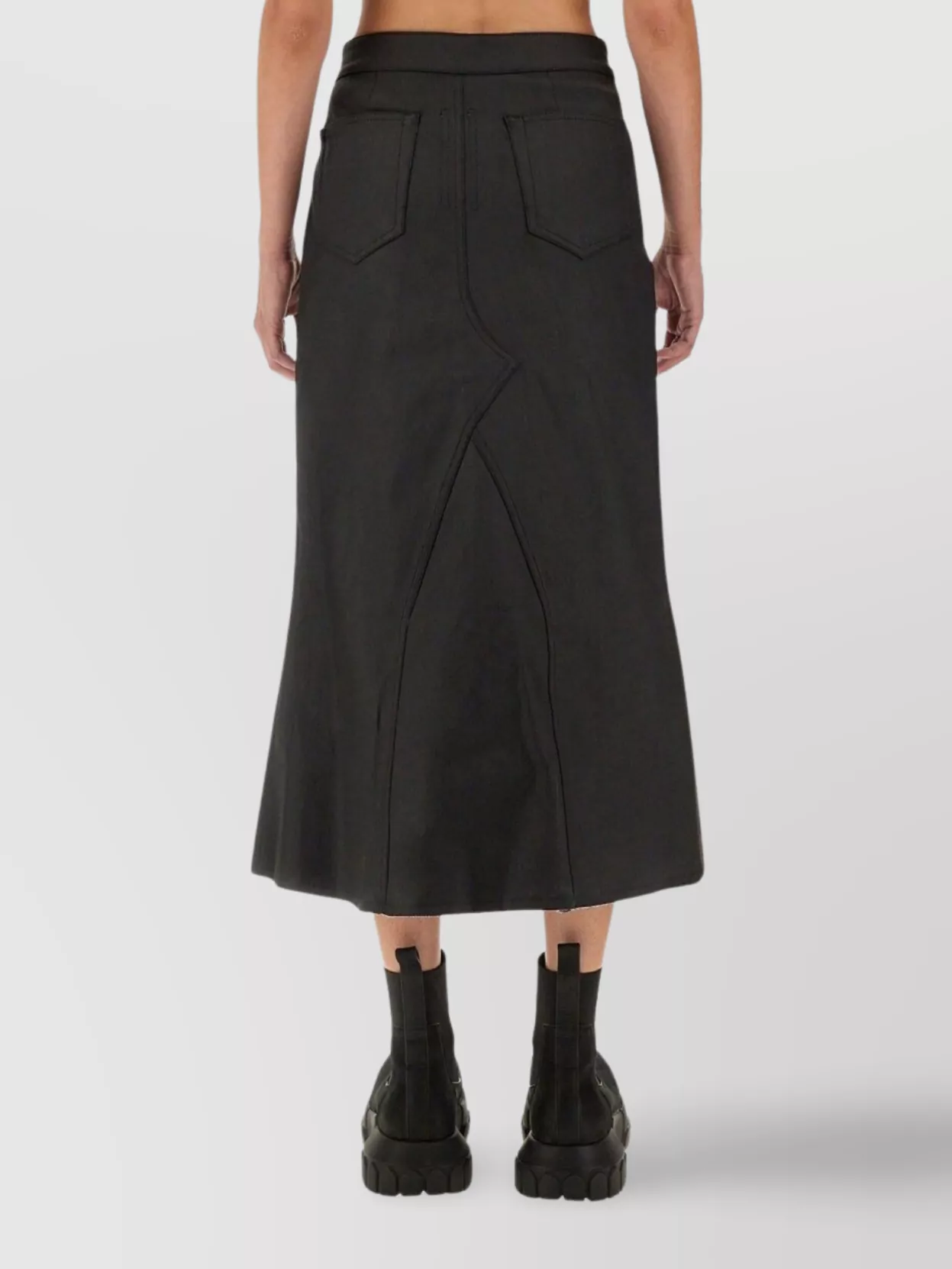 Rick Owens Denim Skirt With Pockets And Belt Loops