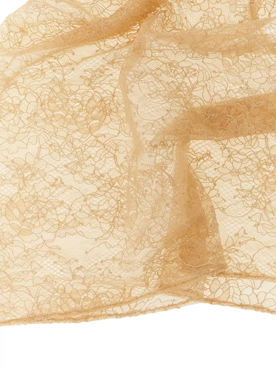 Giuseppe Di Morabito Lace Square Bandana Sheer Floral Scarf