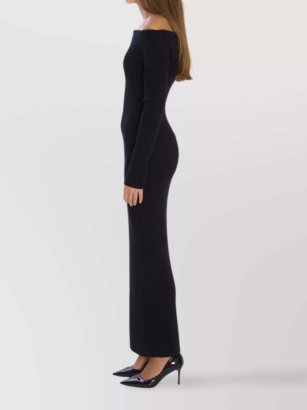 Max Mara Wool And Cashmere-blend Maxi Dress In Black