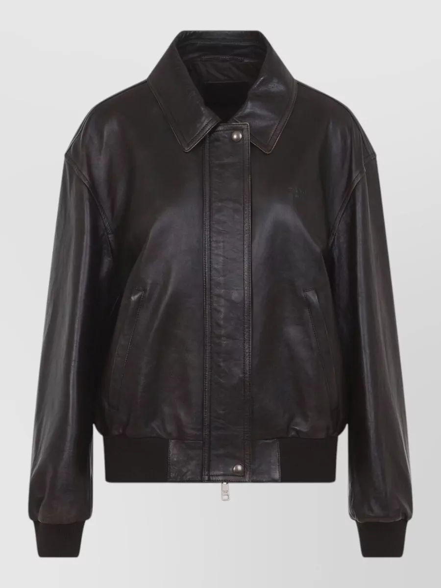 Prada lamb leather bomber jacket