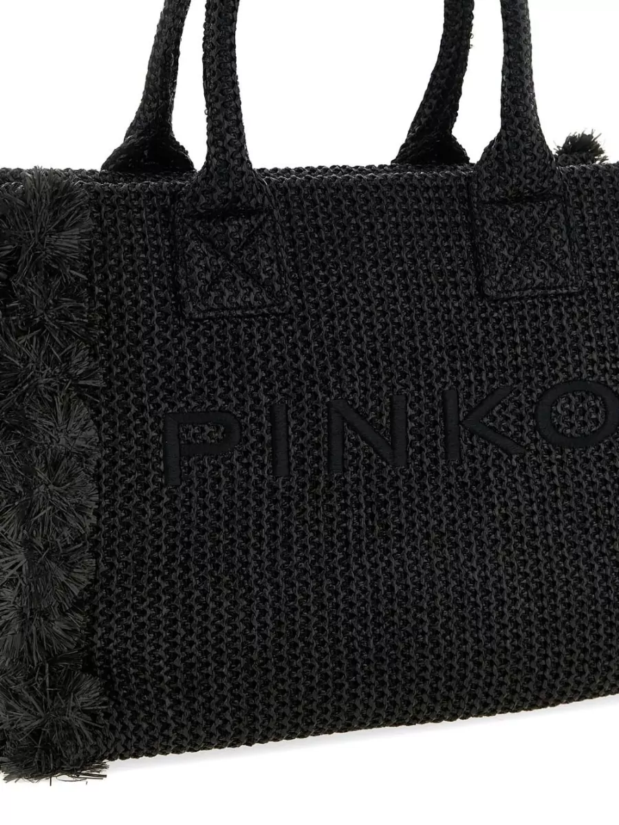 Pinko Na Medium Raffia Tote Bag