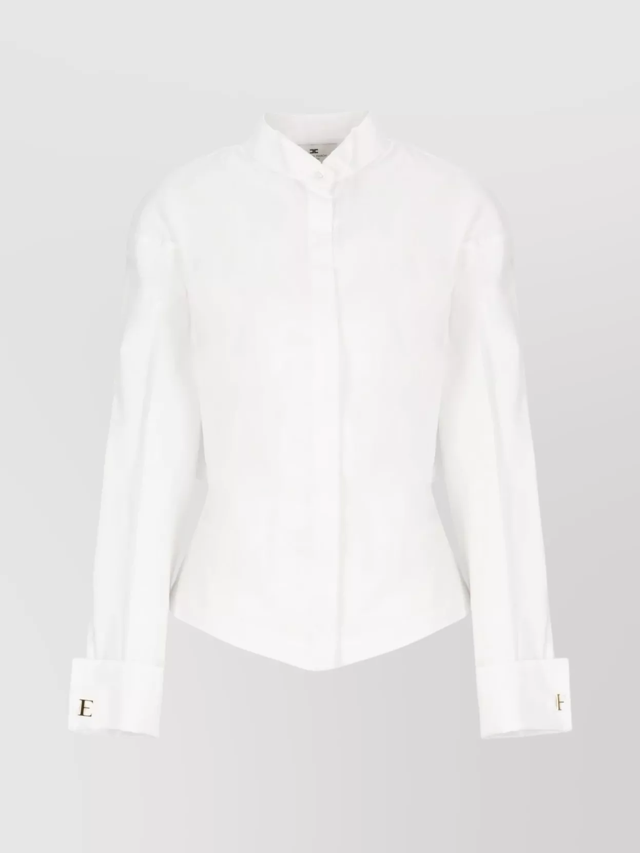 Elisabetta Franchi Crisp White Cotton Shirt With Tailored Silhouette In White