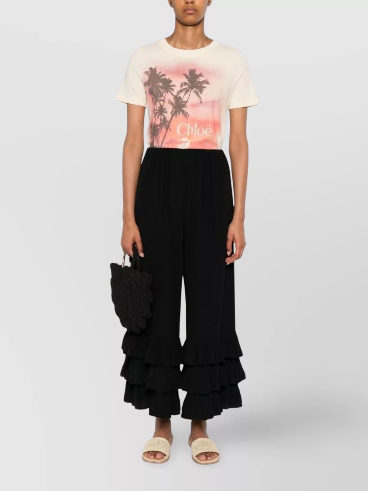 Chloé Graphic Illustration Crew Neck T-shirt In Neutral