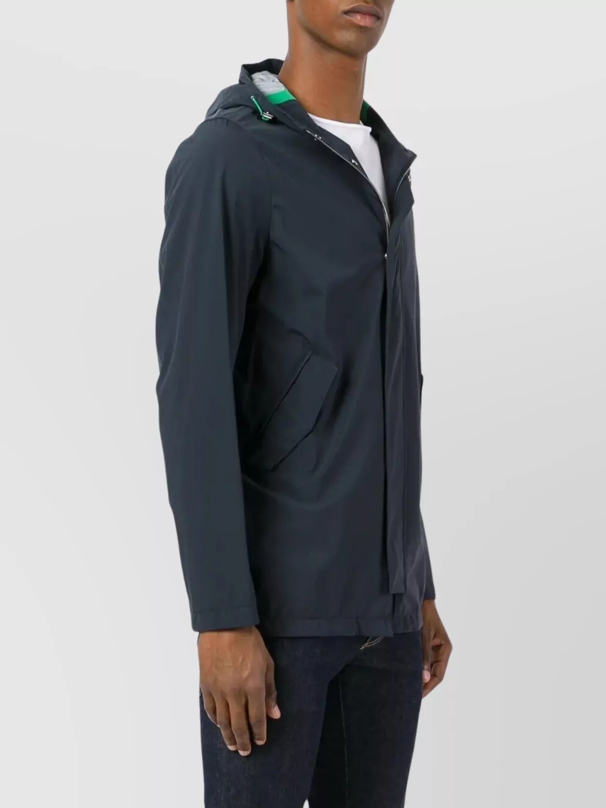 Herno Lightweight Hooded Jacket Front Pockets