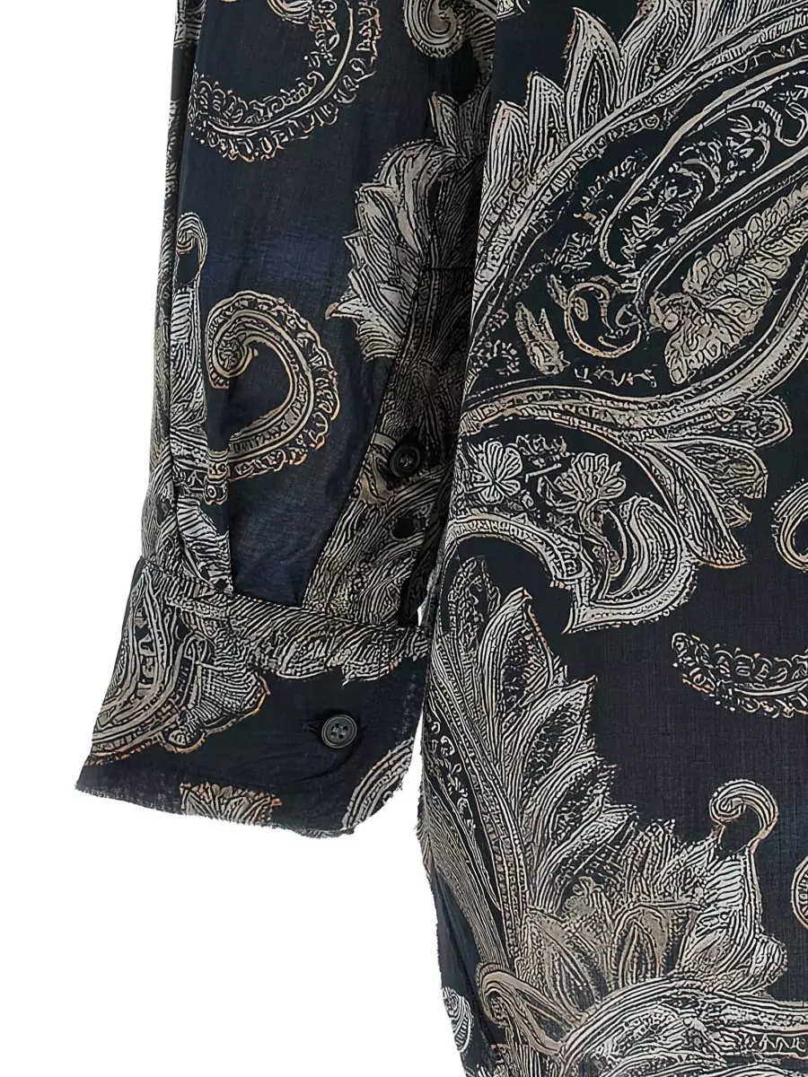 R13 Paisley Print Asymmetric Long-Sleeve Shirt