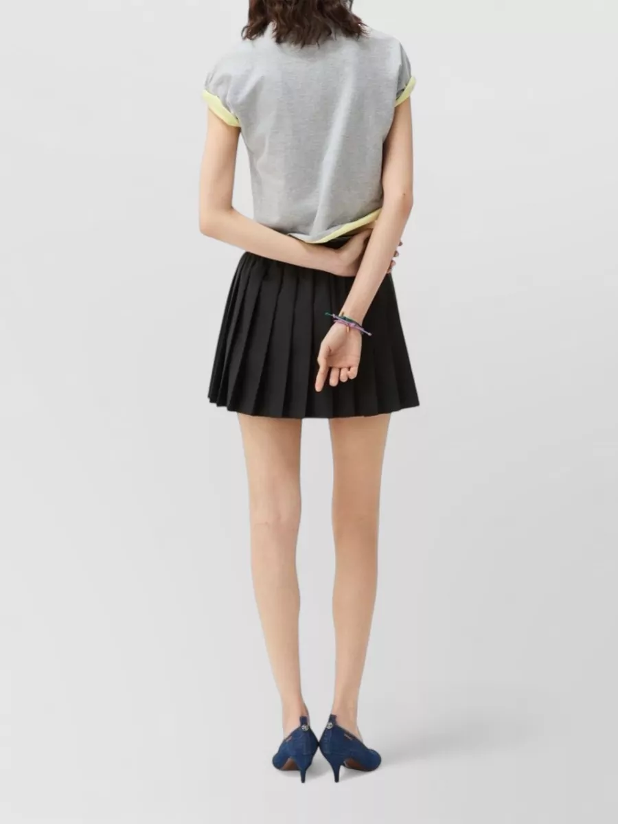 Versace Pleated Wool Mohair Mini Skirt