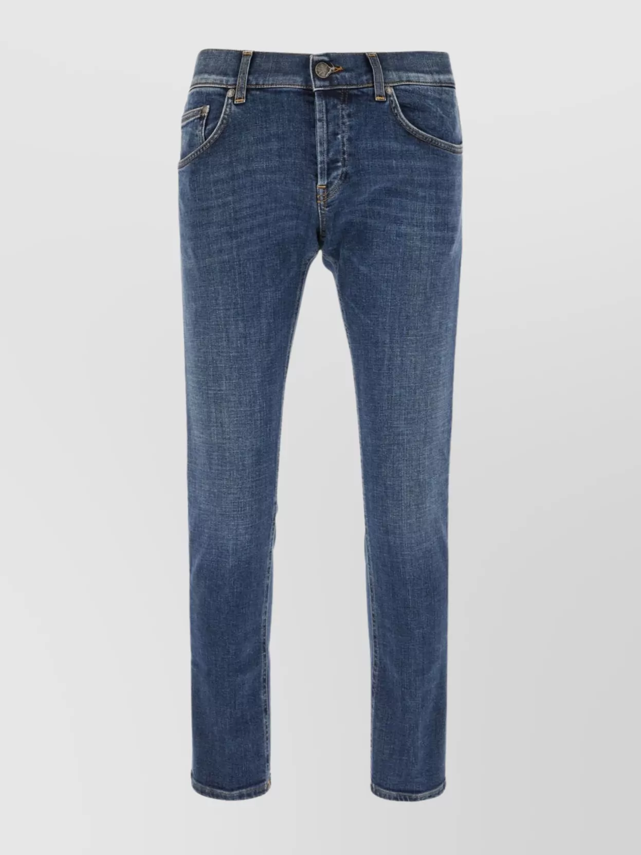 Dondup Trousers With Belt Loops And Contrast Stitching In Blue