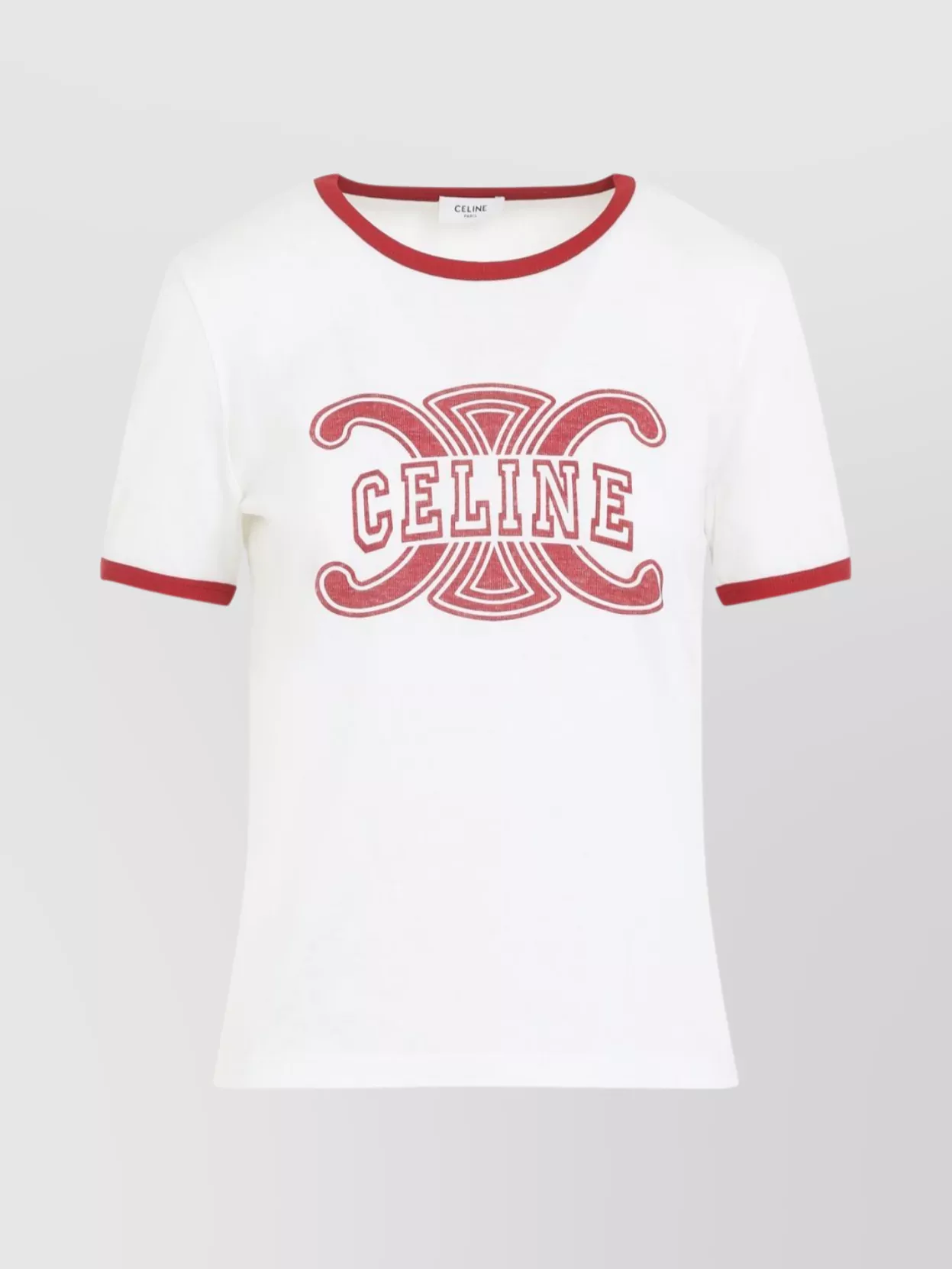 Celine Retro Inspired T-shirt Contrast Trim In White