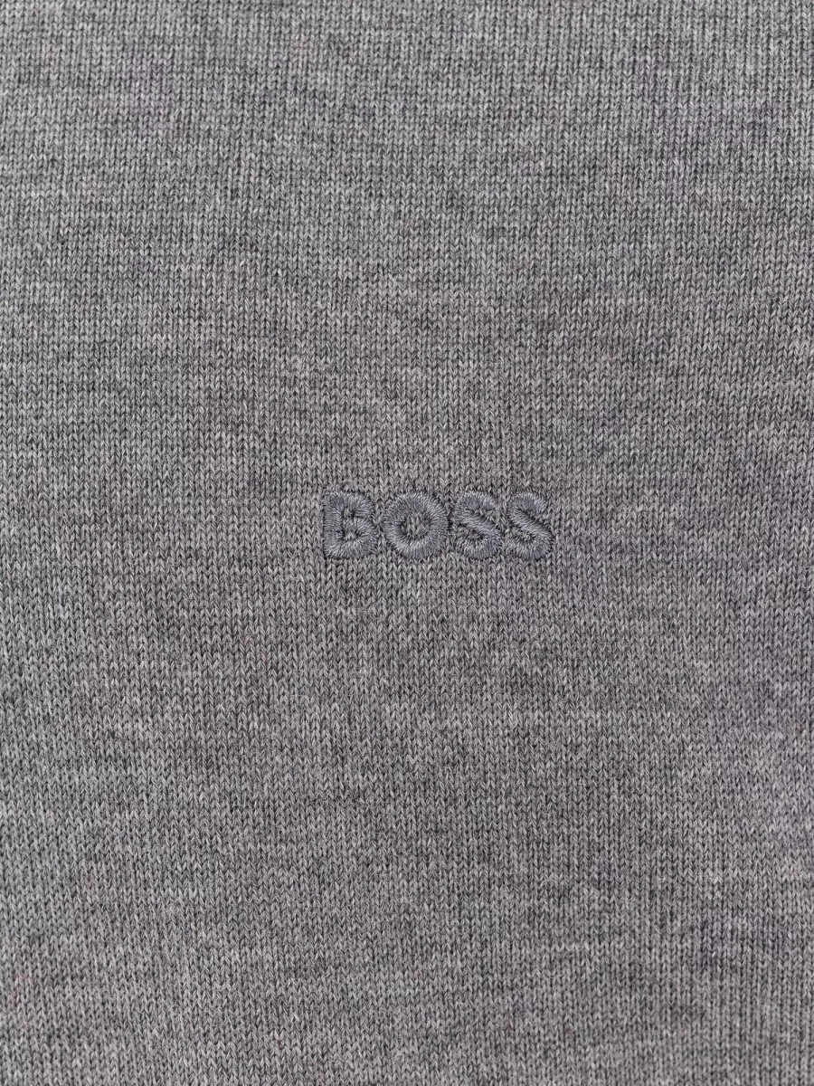 Boss Virgin Wool Ribbed Crew-Neck Sweater