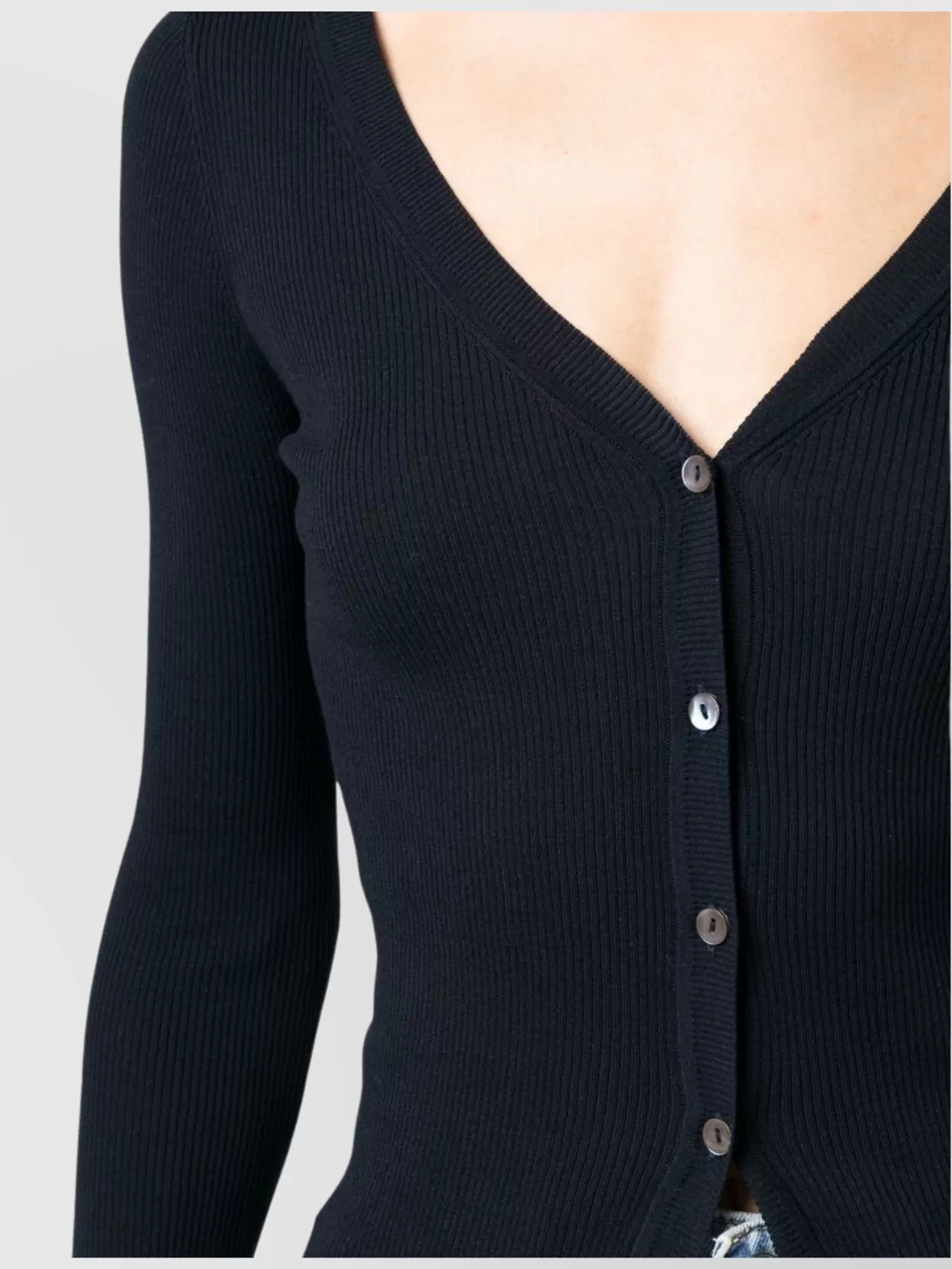 Parosh Ribbed Knit V-Neck Cardigan