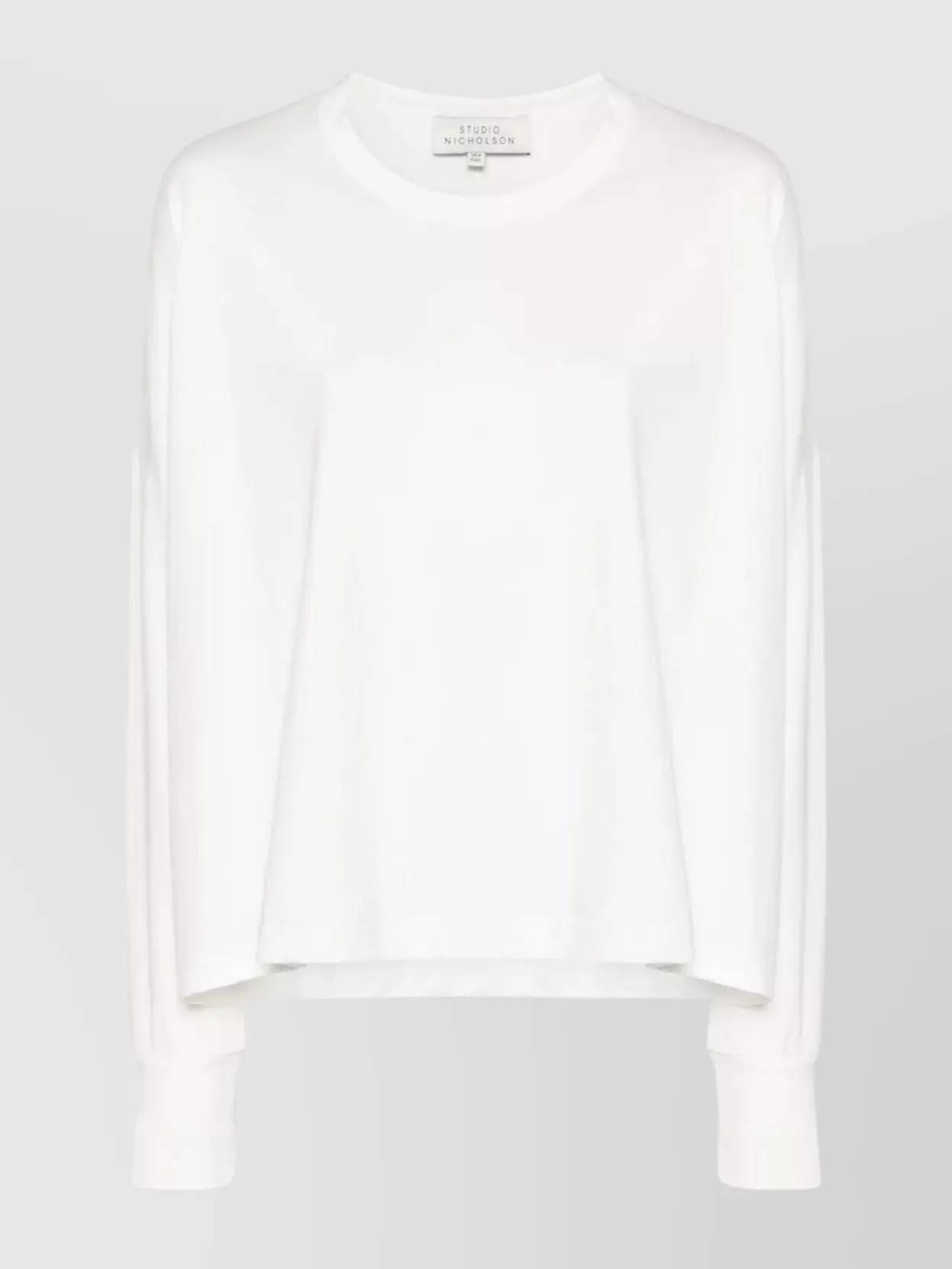 Studio Nicholson Long Sleeve Knit T-shirt With Crew Neck In White