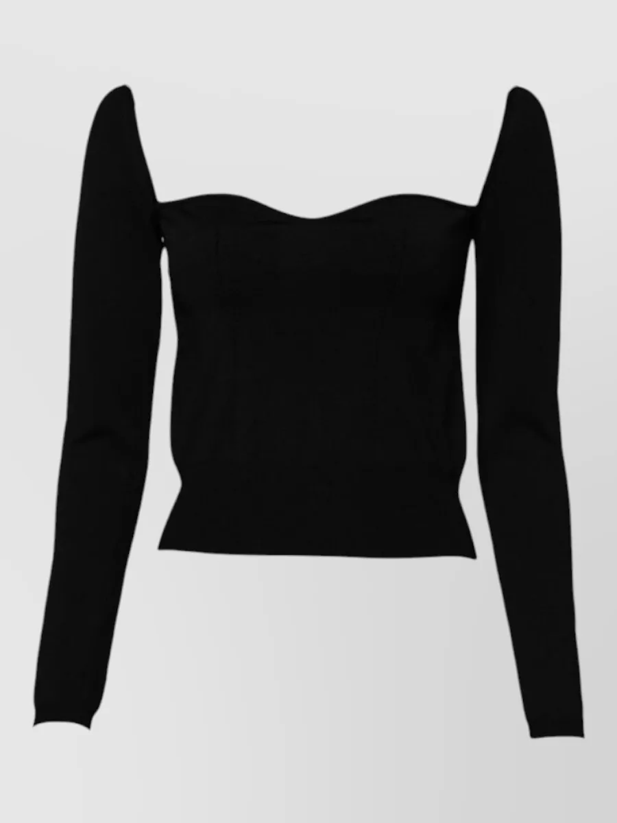 Dolce&Gabbana Sweetheart neck slim fit sweater