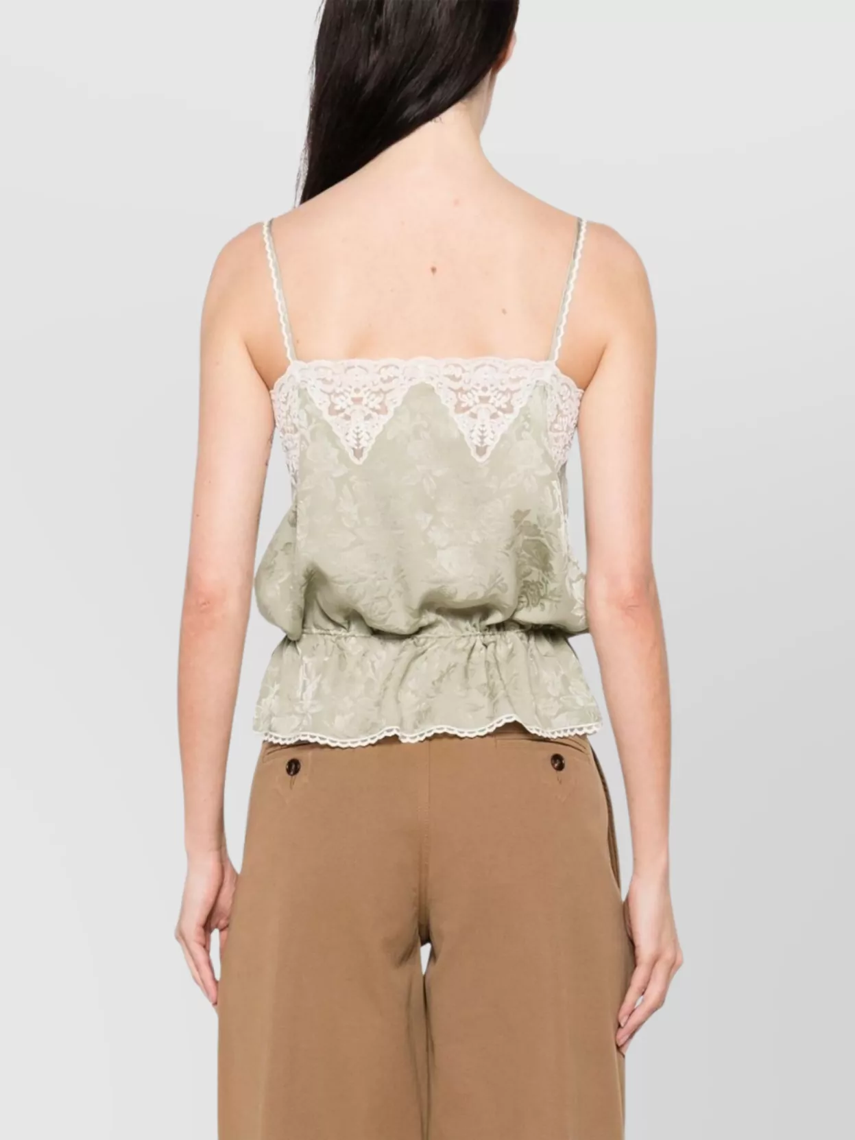 Chloé Silk Top With Drawstring Waist And Floral Pattern