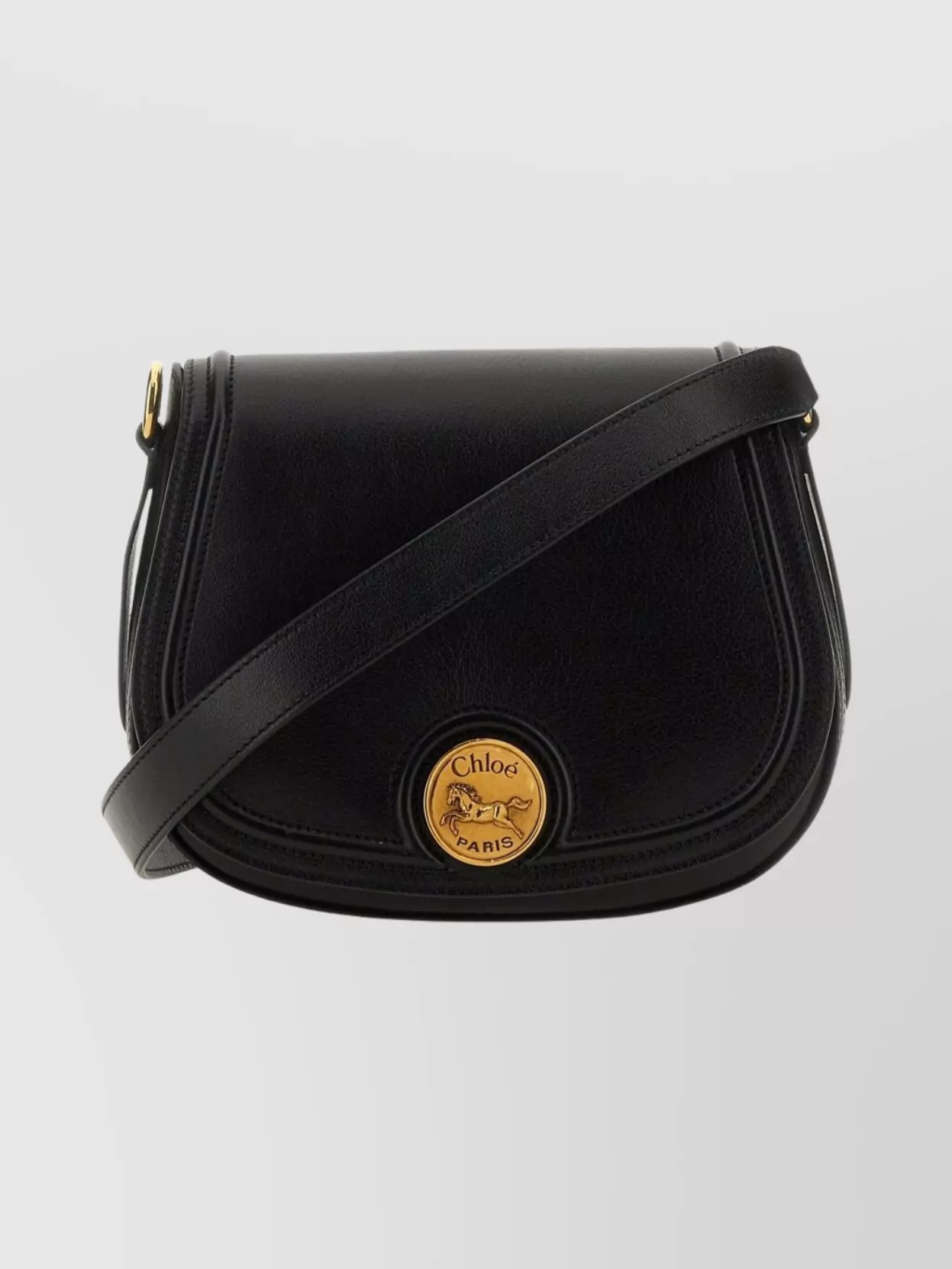 Chloé Small Saddle Bag Gold Tone Hardware In Black