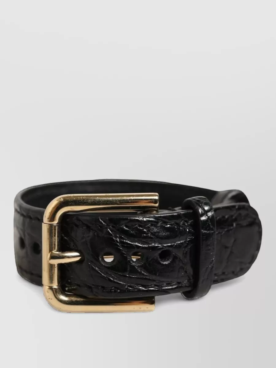 Dolce&Gabbana caiman leather textured bracelet