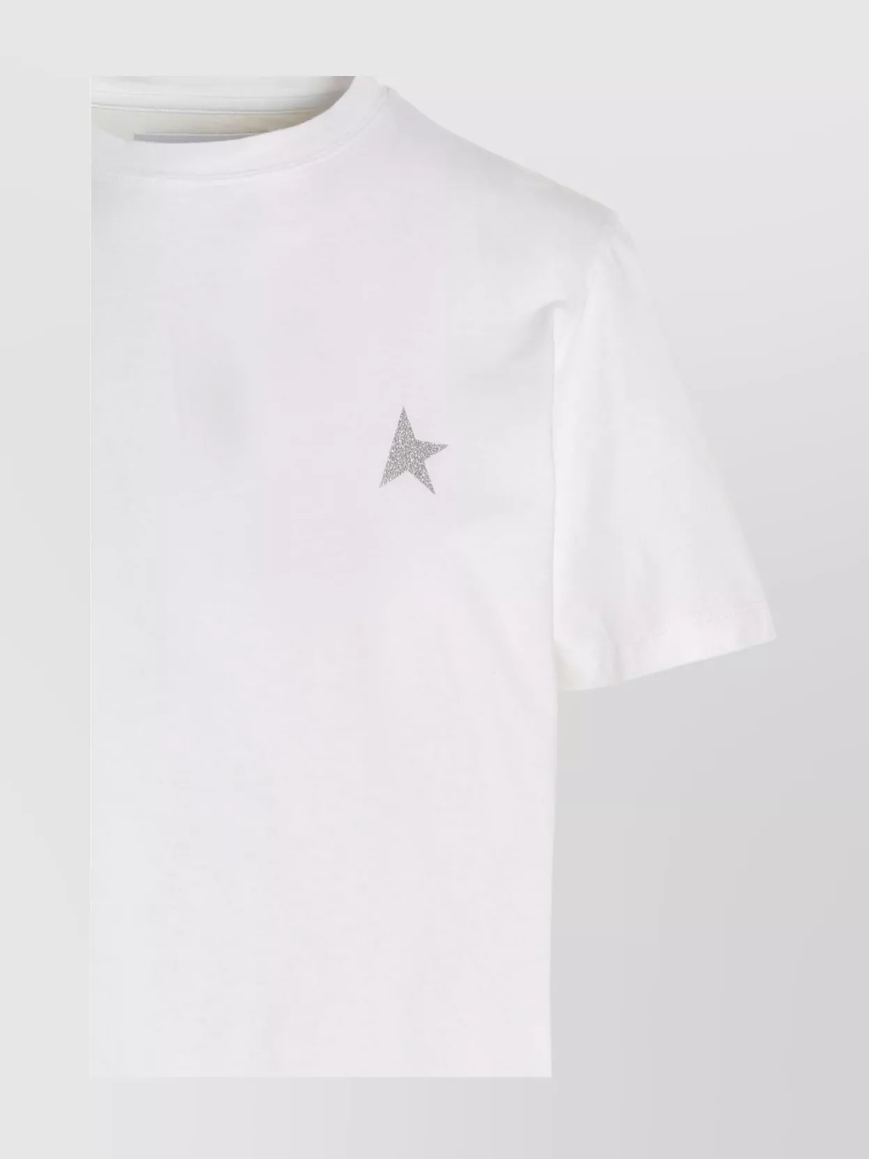 Golden Goose White And Silver Cotton Logo T-shirt