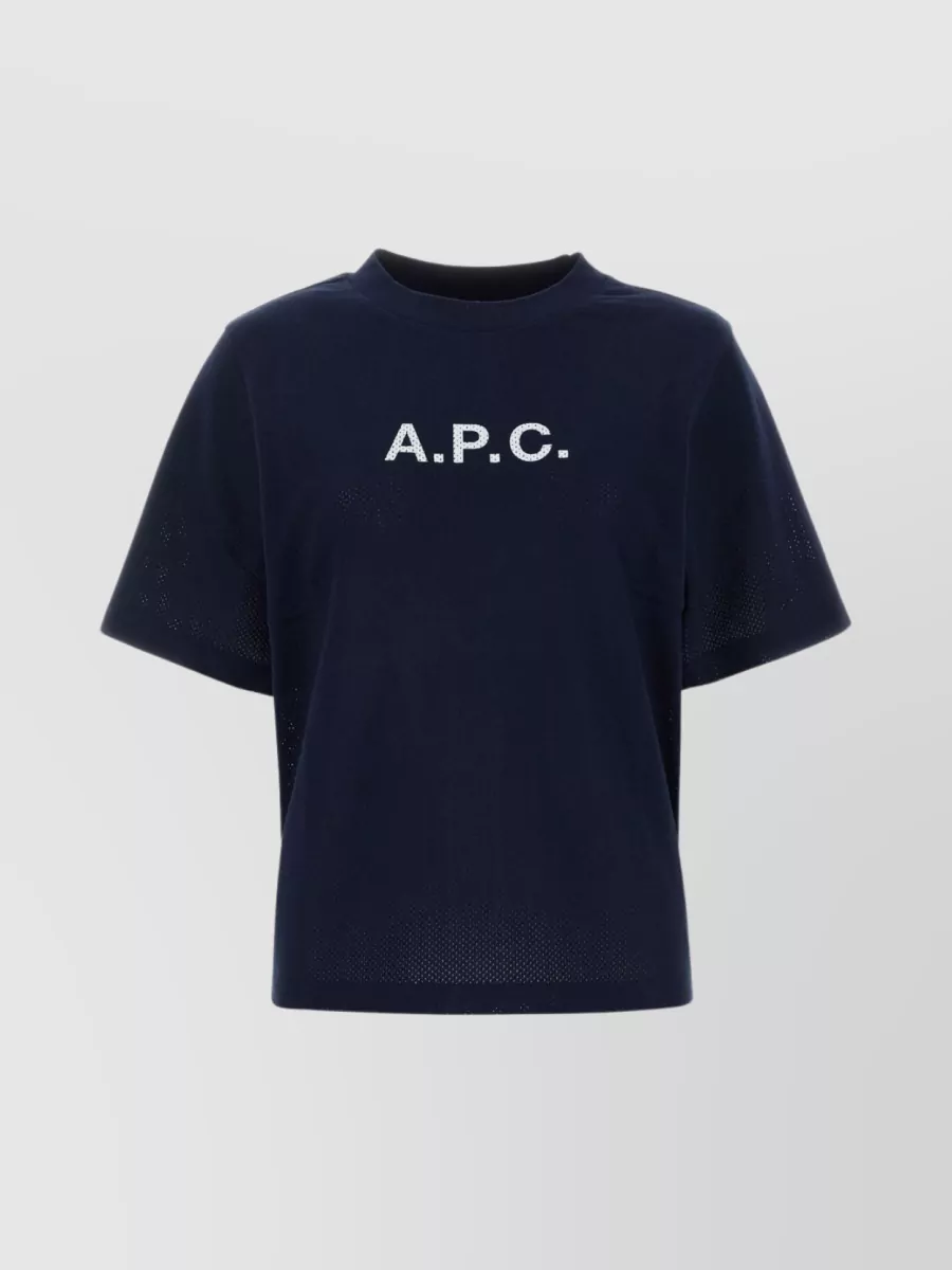 Shop Apc Mae Crew-neck T-shirt In Cotton Piquet In Blue