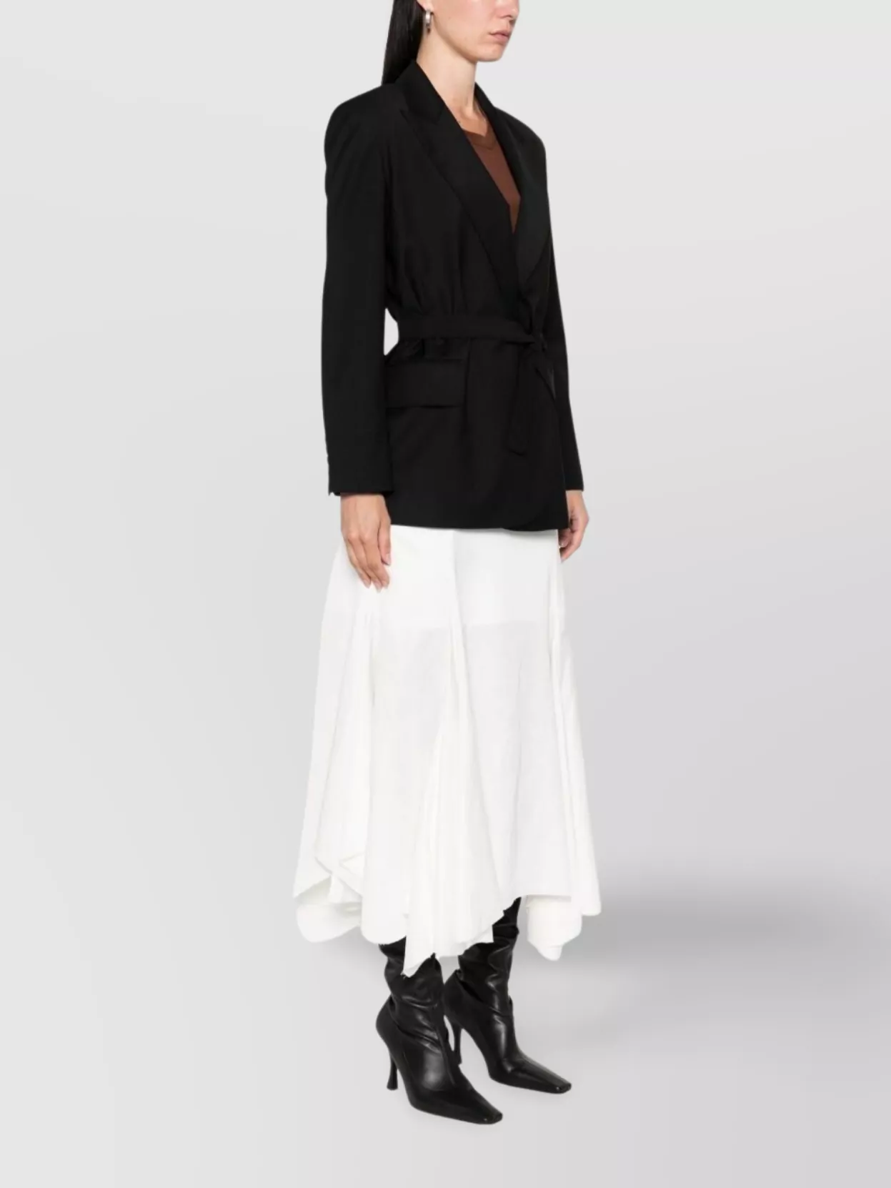 Max Mara Belted Jacket With Flap Pockets And Lapels