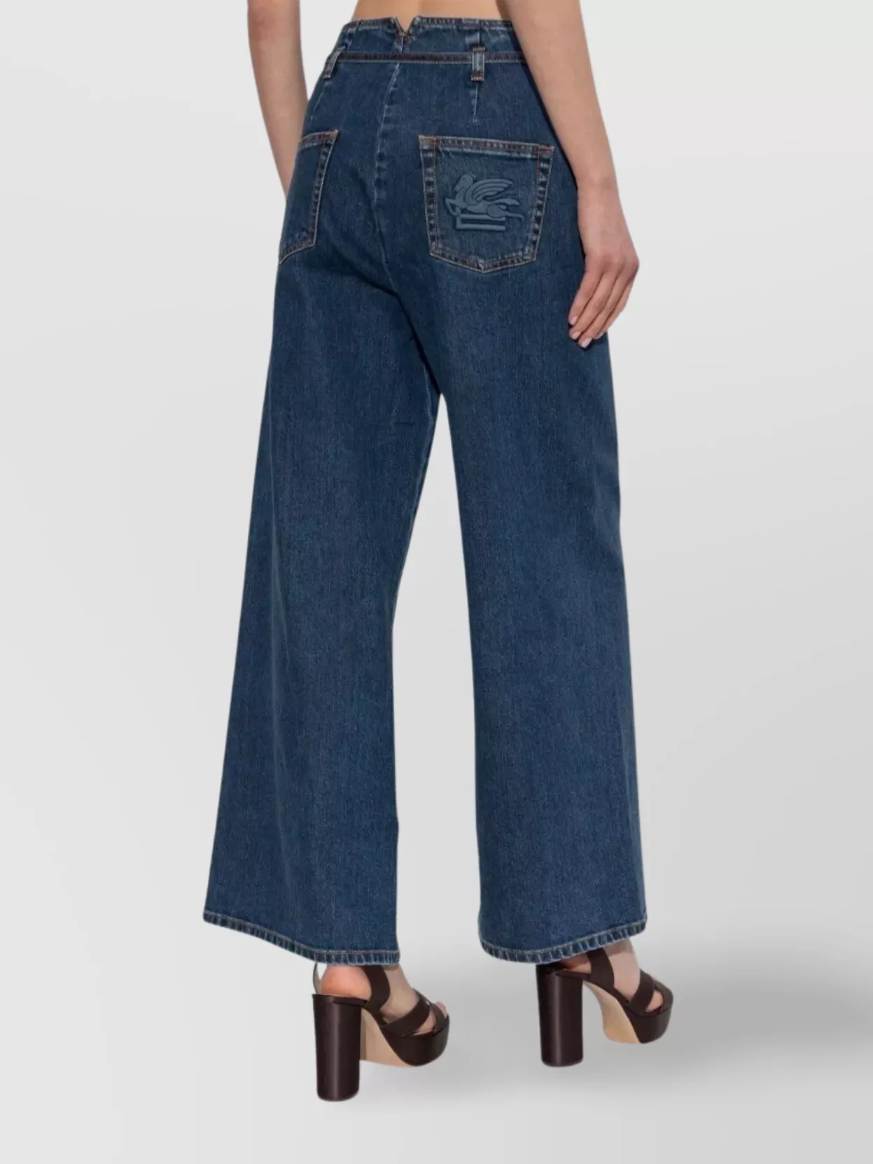 Etro High-Waisted Wide-Leg Denim Trousers