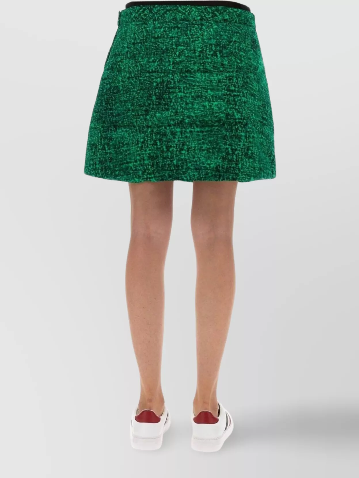 Moncler Genius High Waist A-line Skirt Textured Fabric In Green