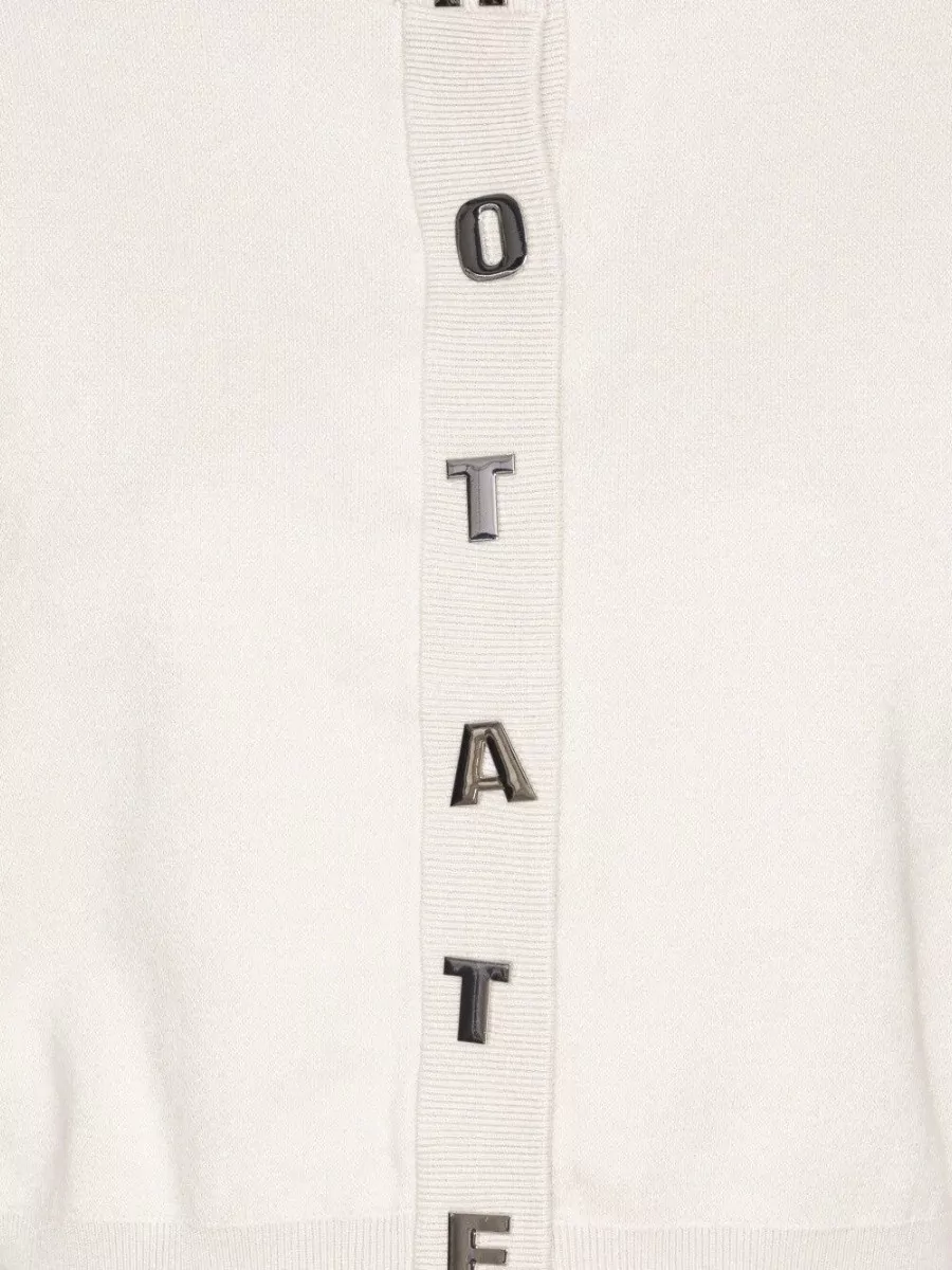 Rotate Cashmere-Blend Ribbed Round-Neck Cardigan