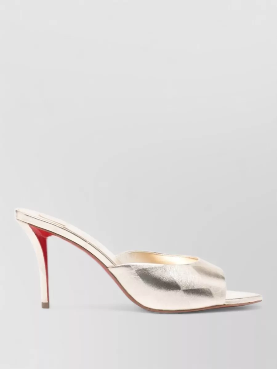 Christian Louboutin Miss Z Leather Stiletto Mules Open Toe