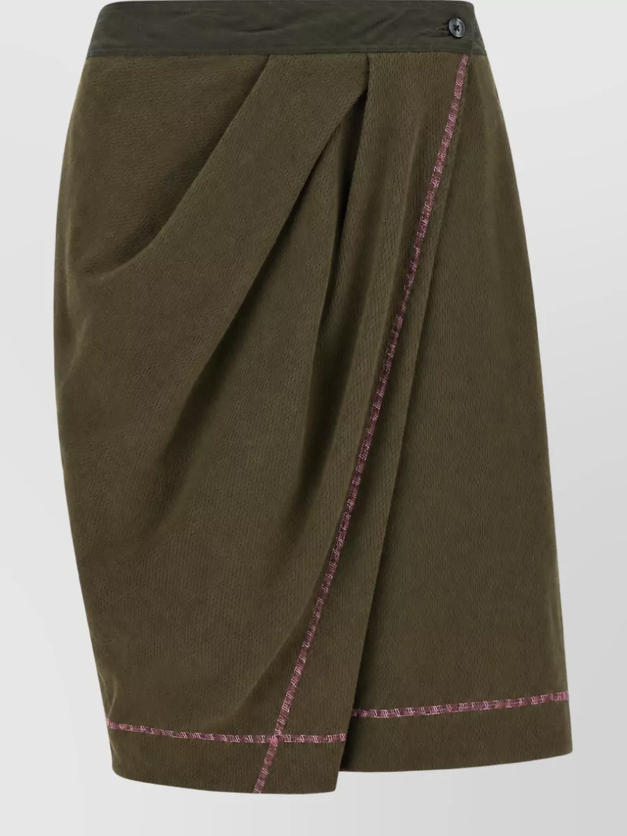 Kiko Kostadinov Cotton draped asymmetric culotte bermuda shorts