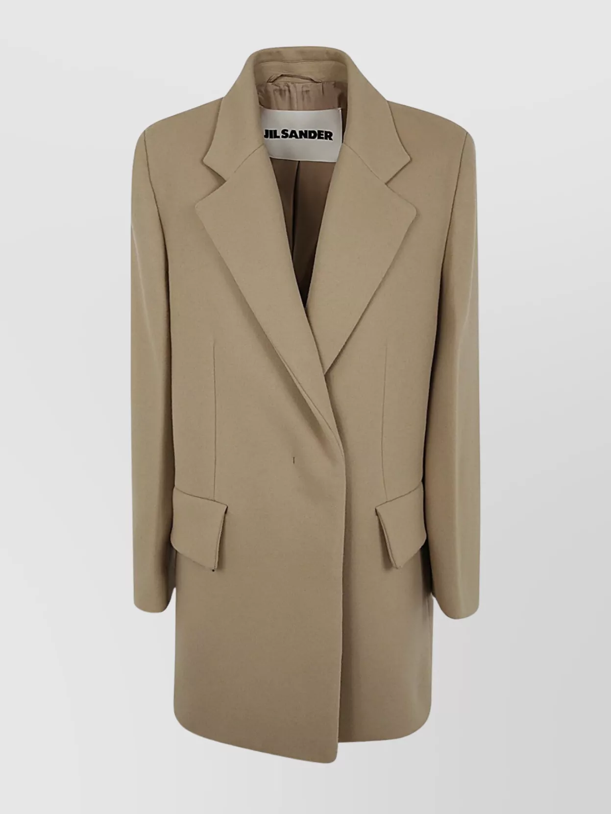 Jil Sander Short Double Breasted Tailor Made Crombie In Green