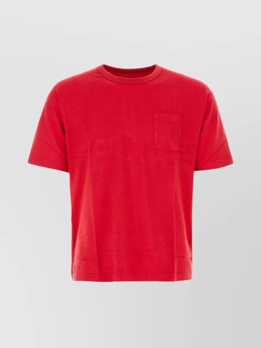 Shop Visvim Jumbo Crew Neck T-shirt With Chest Pocket In Red