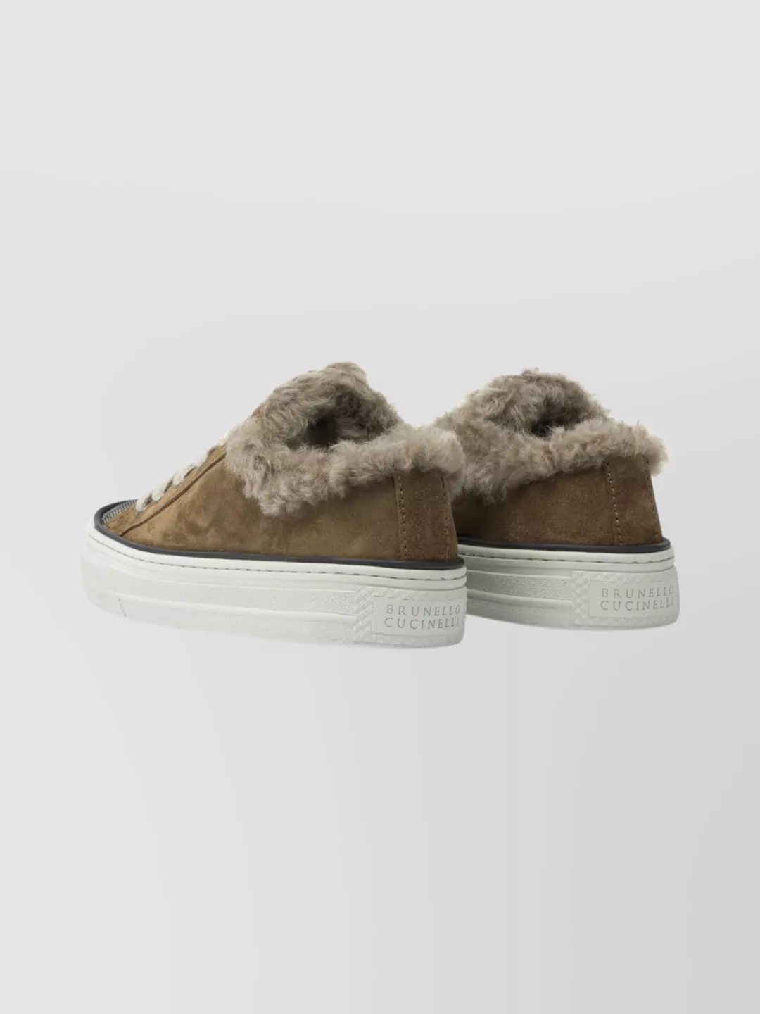 Brunello Cucinelli Jewel Accented Suede Sneakers With Metal Eyelets In Multi