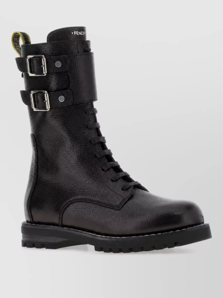 Fendi Leather lace-up boots