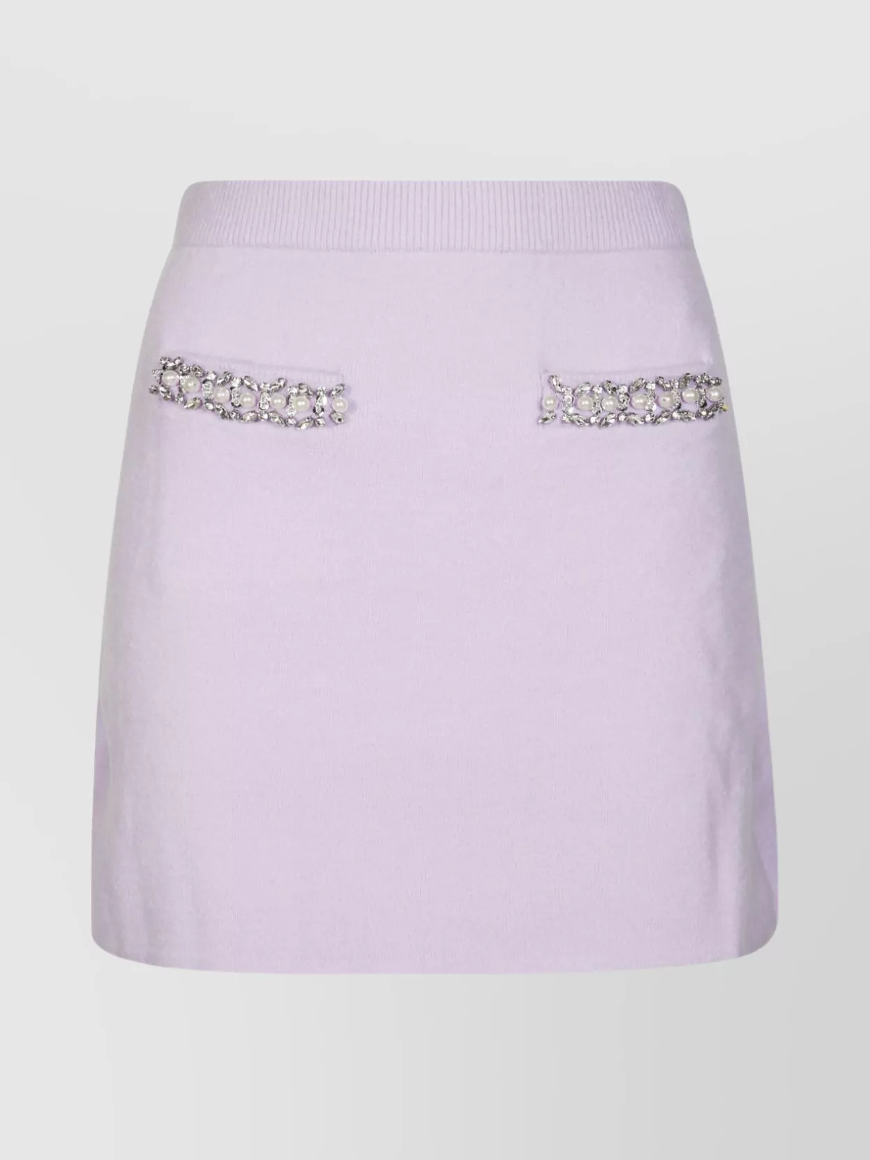 スカート SELF PORTRAIT PF25085SKL Skirts Crystal trim knit skirt Lilac Crystal Trim Knit Skirt – self-portrait-US