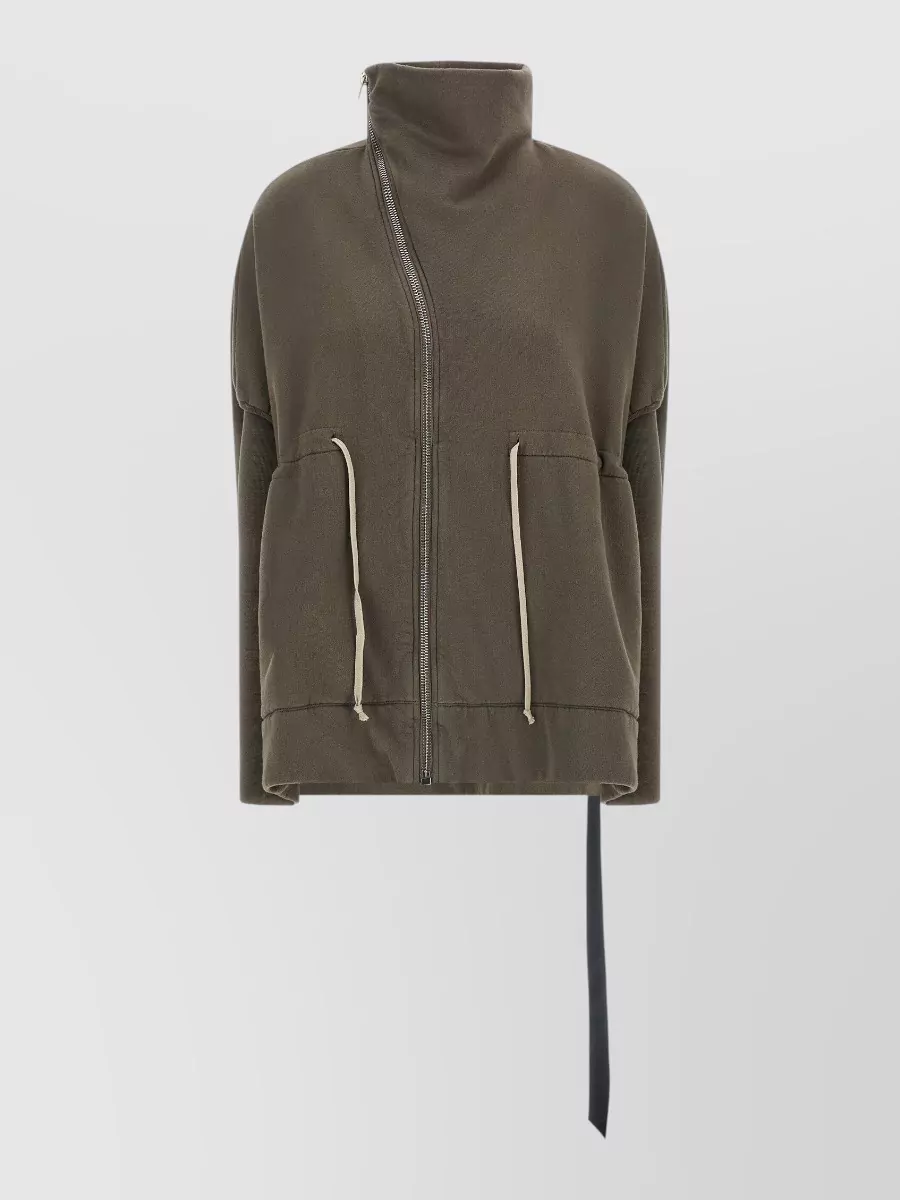 Rick Owens Drkshdw Cotton asymmetric zip sweatshirt jacket
