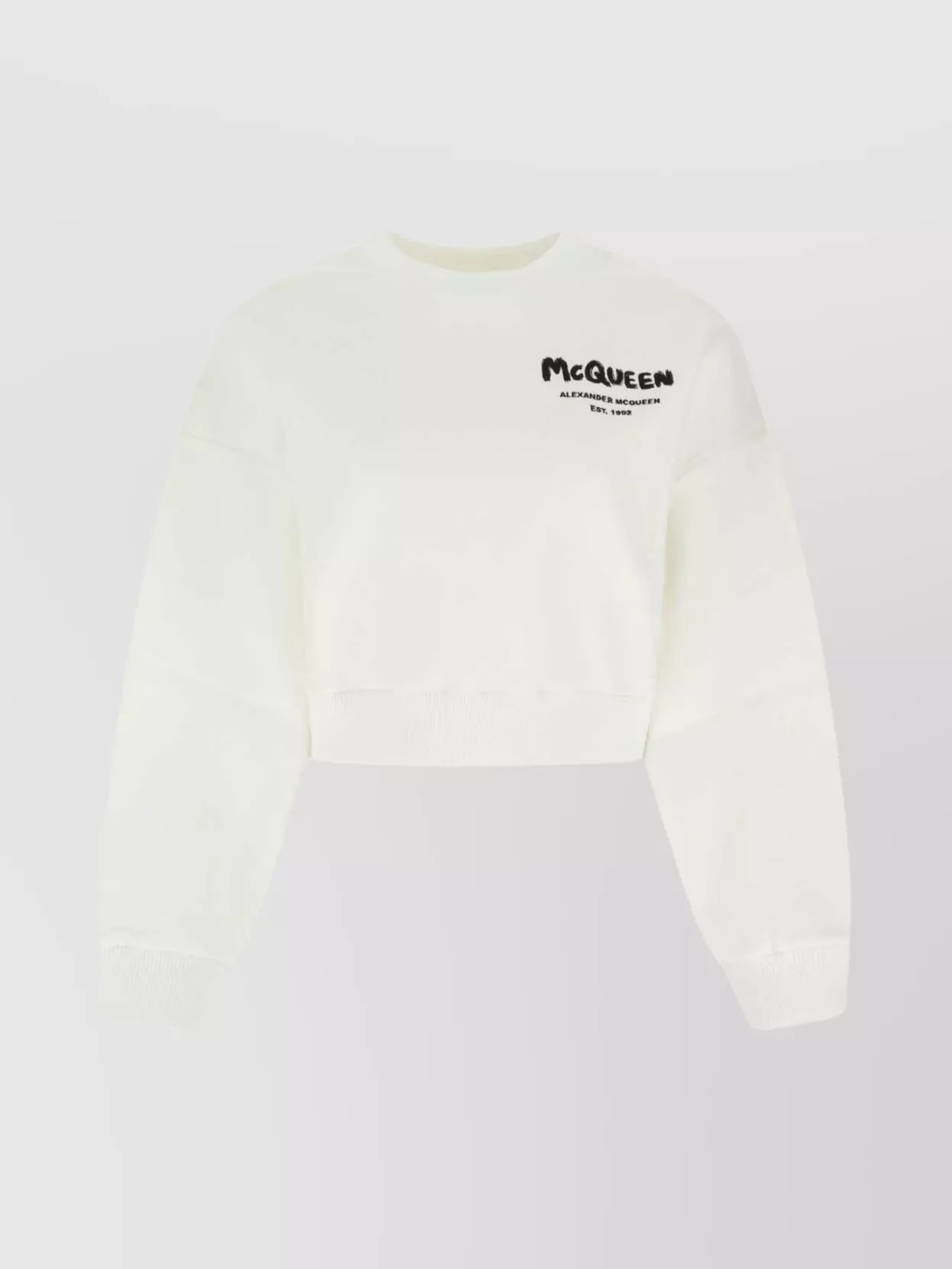 Shop Alexander Mcqueen Short Cotton Blend Sweatshirt