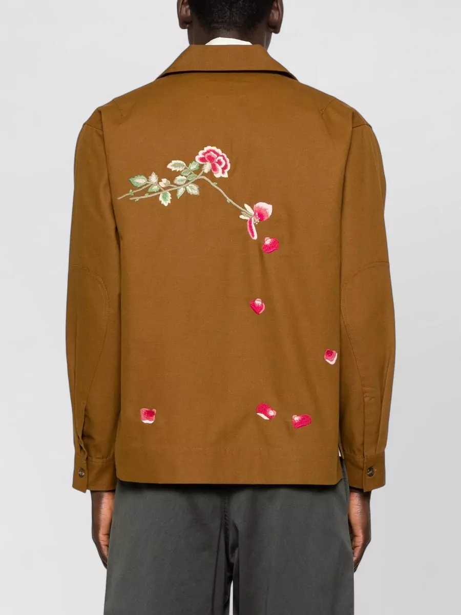 Baziszt Embroidered Cotton Shirt Jacket