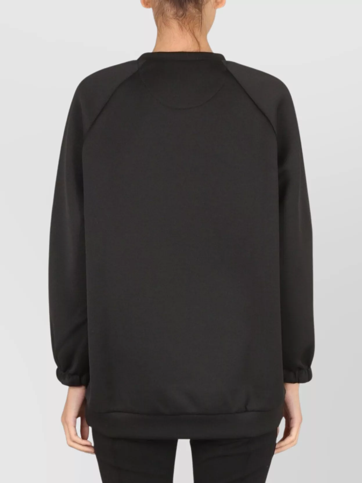 Max Mara Rhinestone Embellished Crew Neck Sweatshirt In Black