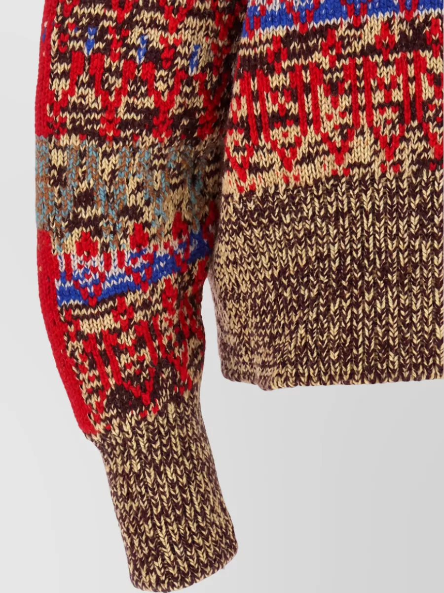Dries Van Noten Cashmere Wool Oversized Jacquard Cardigan